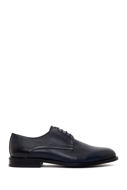Men's Navy Blue Lace-Up Leather Classic Shoes Wm730008Dv