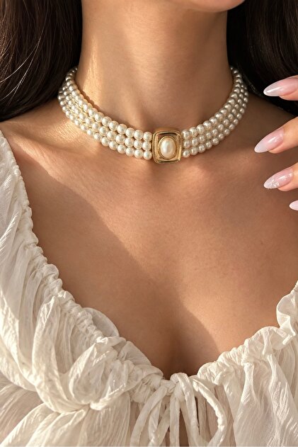 Vintage Model Leash Necklace with Pearls