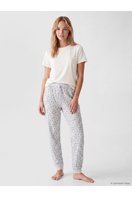 Pantaloni de pijama jogger de damă cu model
