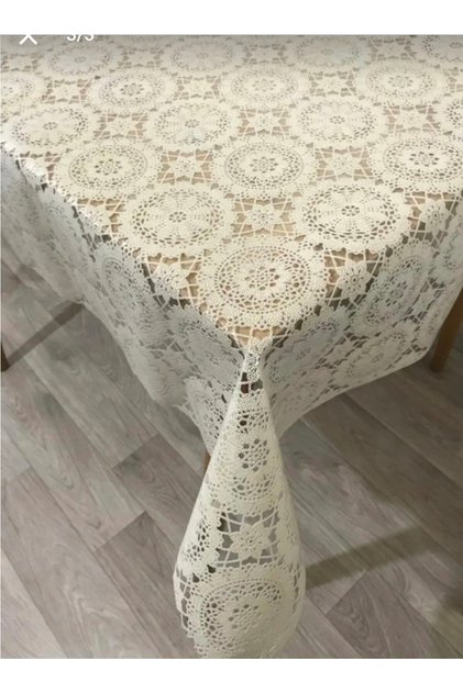Wicker Easy to Clean PVC Transparent Coated Luxury Oilcloth Tablecloth Cream
