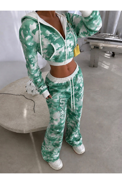 Y2K Camouflage Premium Baggy Unisex Tracksuit Set