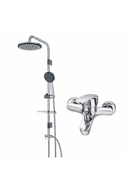 Krom duş seti kademeli el duşlu ve krom banyo bataryası banyo batarya seti