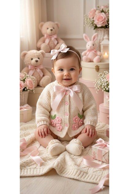 el örgüsü bebek ceket