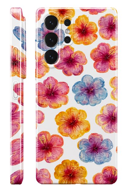 Samsung S26 Ultra Hibiscus Protect Slim Glossy Full Covering Print Camera Protected Phone Case