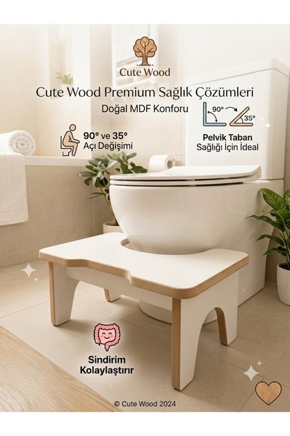 Cute Wood Klozet Çömelme Ayak Taburesi, Banyo Ayak Taburesi, Tuvalet Taburesi, Klozet Ayaklığı