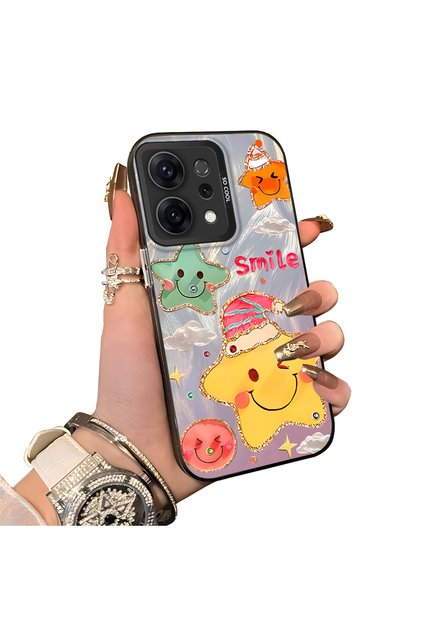 Oppo Reno 14F 5g Compatible Silicone Edge Hard Back Case Couple Phone Case with Star Pattern