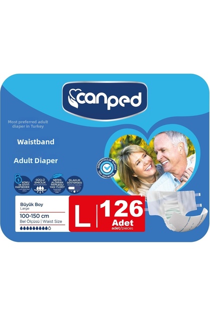 Waistband Adult Diapers Large (Large) 126 Pieces