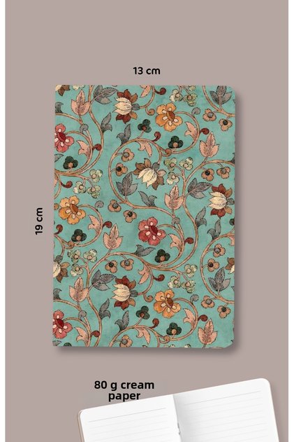 Hatâyi - Bag Size Striped Notebook - Floral Patterned