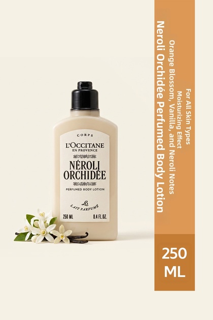 Néroli Orchidée Perfumed Moisturizing Body Lotion, Shea Butter, Vanilla and Orange Blossom Extract, 250 ml