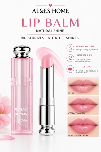 2-in-1 Lip Balm Lip Moisturizer Color-Enhancing Lip Care Balm Gloss Stick