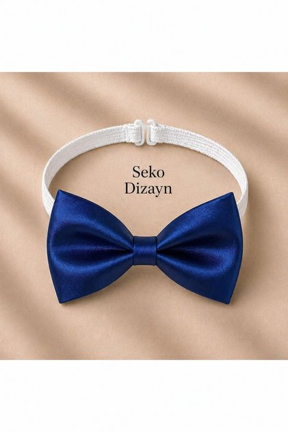 Cobalt Blue Adjustable Bow Tie Satin