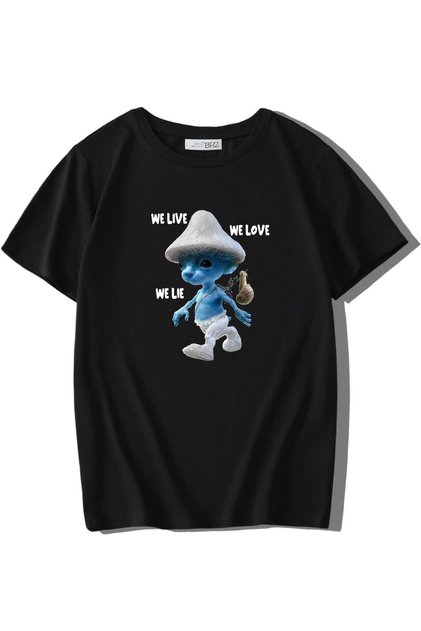 Unisex Kids Smurf Cat We Live We Love We Lie T-shirt