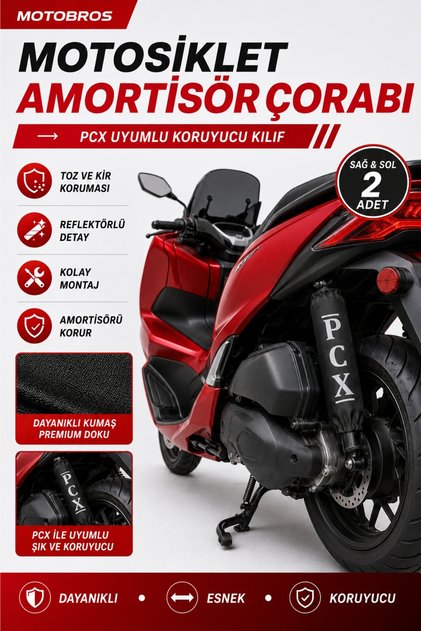 Honda Pcx Amortisör Çorabı Su Ve Çamur Geçirmez Reflektörlü