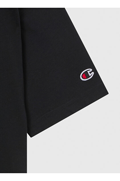 Champion 220273-KK001 SS Tee Siyah Yuvarlak Yaka Düz Erkek T-Shirt