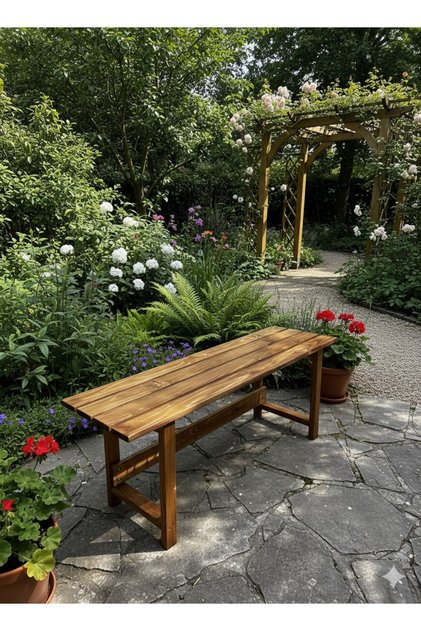 MASİF AHŞAP BANK MUTFAK BANKI BENCH 100CM*30CM CEVIZ RENK