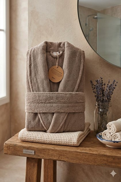 Özdilek Casual Shawl Bathrobe Beige L