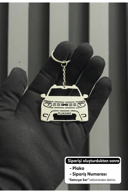 Dacia Duster Stainless Steel Keychain Special for Your License Plate