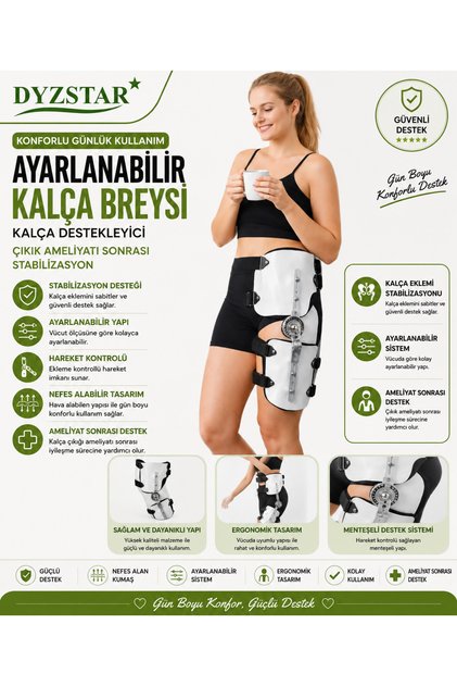 Ayarlanabilir Kalça Breysi Kalça Destekleyici Menteşeli Stabilizasyon Ortezi Sağ ve Sol Kullanıma Uygun