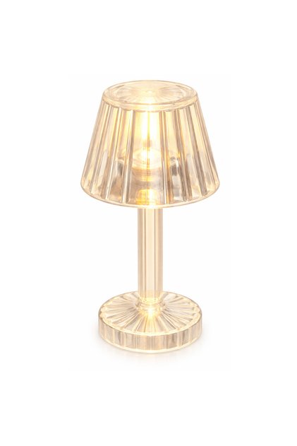 Lampă LED decorativă transparentă, Lampă de masă mini USB, Lumină caldă, Design elegant, pentru birou și dormitor
