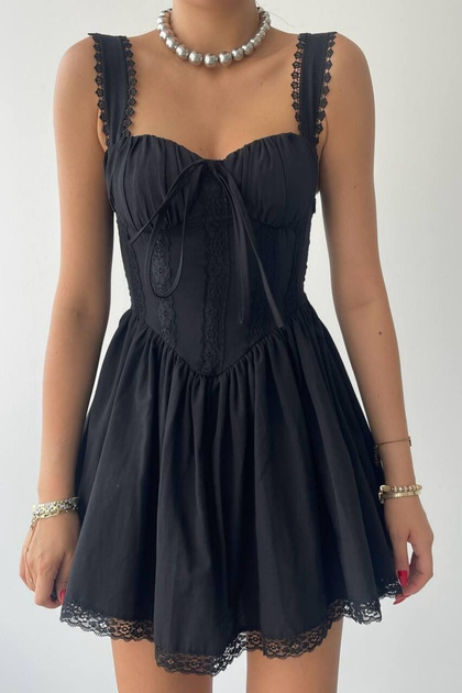 Women's Satin Balloon Skirt Halter Neck Mini Dress - Slim Fit Design