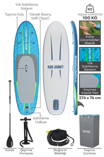 Bestway Hydroface AQUA JOURNEY Şişme SUP - Kano Seti – Paddle