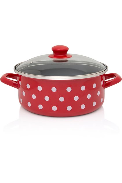 Cratita 3.5l cu capac din sticla Tufne Metalacemail/22cm/3.5l