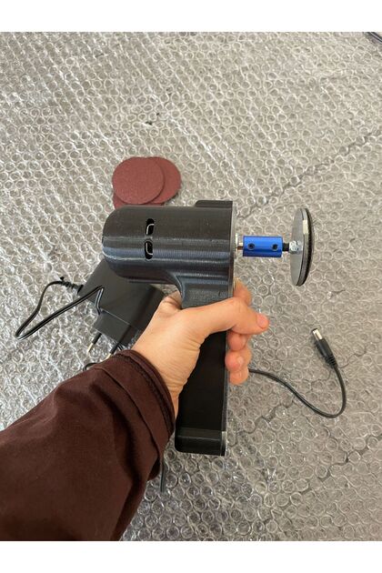 Mini El Zımpara Makinesi Hobi 50mm disk cırt zımpara adaptörlü set metal ahşap taş tozu Otomobil