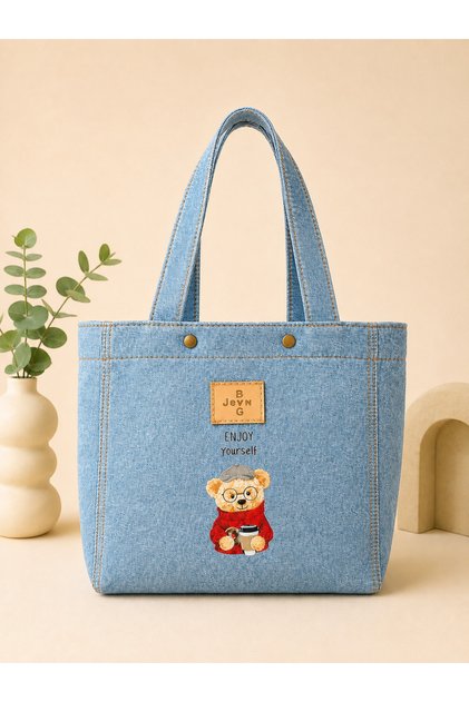 Cute Design Denim Tote Bag