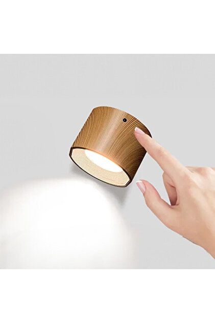 Petrix Şarjlı Taşınabilir Led Duvar Aplik - Kahverengi - 9x6x11 cm