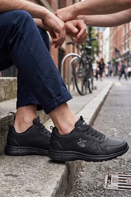 Sneaker Sports Shoes Black Casual Comfortable Quality Lace-Up Orthopedic