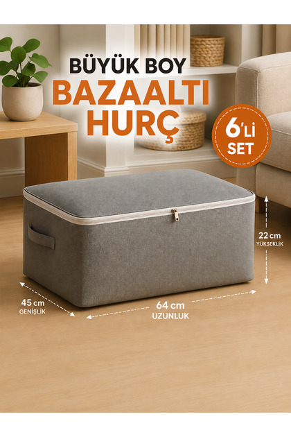 6 Pieces Large Size Underfloor Thick Fabric Bag Sweater Pillow Multi-Purpose Quilt Bag 64X45X20Cm