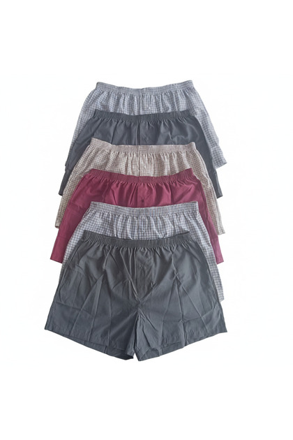 Men's 6-Pack Mixed Color Woven Fabric Boxer Bb2652
