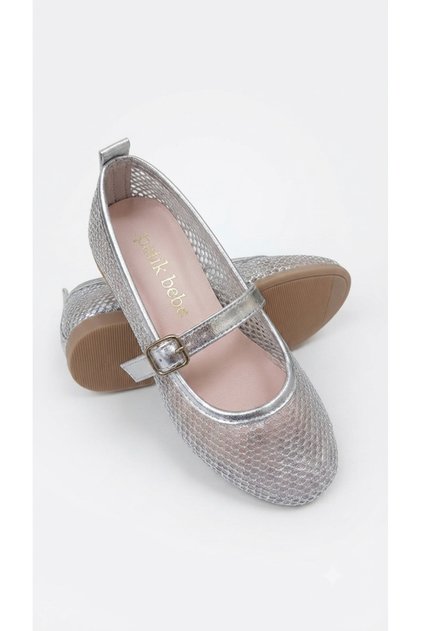 Girls' Silver Color Orthopedic Stylish Comfortable Soft Daily Ballet Flats