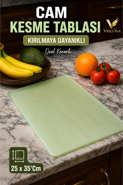 Glass Cutting Board - Glass Cutting Table Break Resistant Oval Edged 25 X 35'Cm