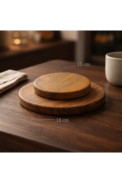 Salva – 2’li Doğal Ceviz Nihale Seti (18 cm & 15 cm)