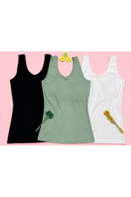 Kadın Atlet Pedli Modal 3’lü Siyah,Beyaz,Yeşil südyenli ~bluz,T-shirt' YENİ SEZON 🌞