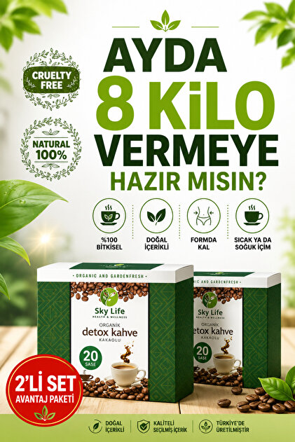 Sky Life Health & Wellness Detox Form Kahve - zayıflama1 kilo