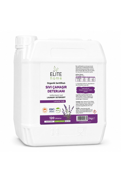 Organik Ve Vegan Sertifikalı Sıvı Çamaşır Deterjanı 3 Kg Lavanta Yağlı