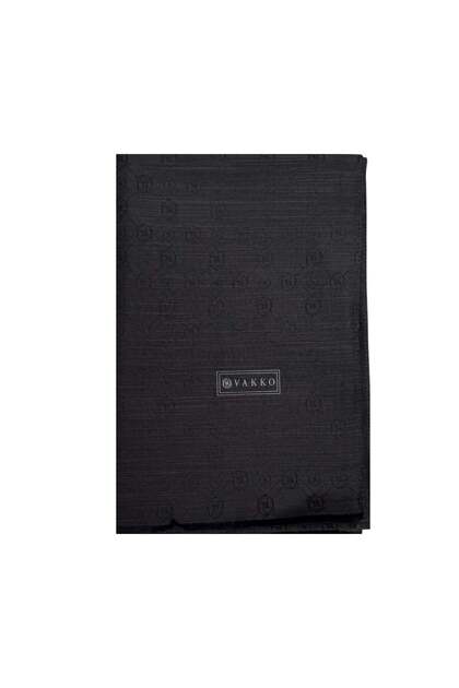 Cotton Silk Monogram Shawl 40752-Anthracite