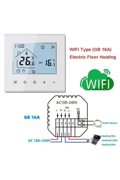 M4A-GB-B-WIFI MINCO HEAT Warm Floor Thermostat Tuya WiFi 3A 16A Electric/Gas Boiler/Water Heating Te