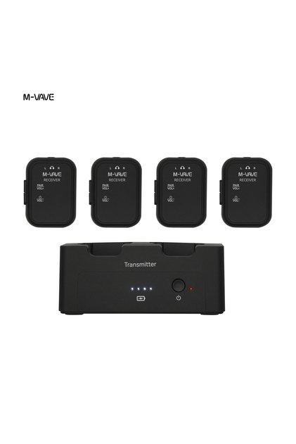 M-VAVE WP-12 2.4G Wireless Earphone Monitor System Rechargeable Transmitter 4 Receivers with Volu...