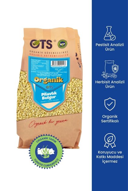 Pilavlık Bulgur 750 gr (Organik Sertifikalı, Pestisit Analizli)