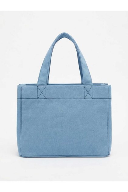 Denim Fabric Blue Tote Handbag
