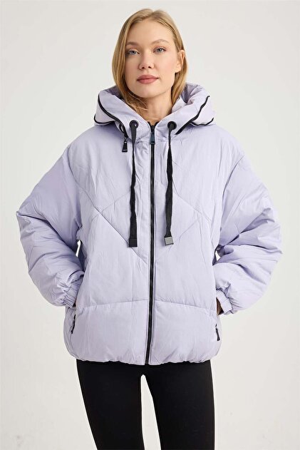Hooded Lettered Puffer Coat