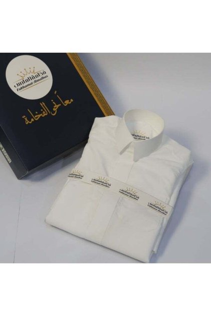 Saudi Arabian Summer Men's Thobe - Lightweight Plain Fabric, Loose Fit, Stylish Design with Wide Sleeves, Size: 56-22, Color: White