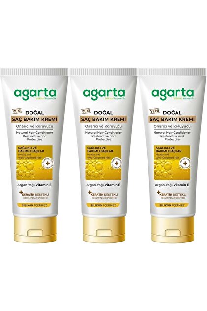 Agarta Doğal Güçlü Bakım Saç Güzelleştirici Krem 250 ML (3 Lü Set