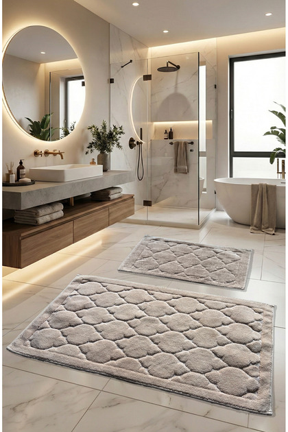 Kapadokya Soft, Super Absorbent 2-Piece 100% Cotton Ultra Luxury Bath Mat Set