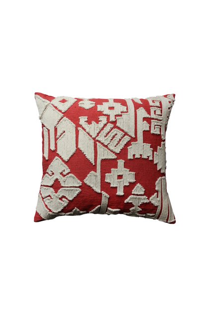 Meriya Handmade Cushion with Filler – Handwoven Cotton Decorative Pillow with Appliqué Detailing – Artisan Crafted Home Décor