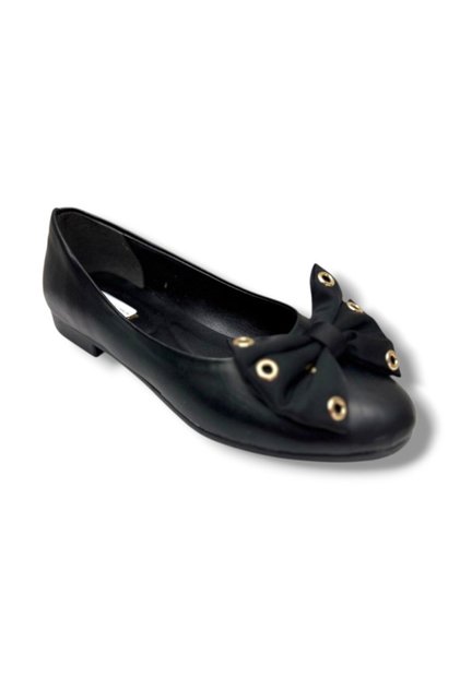 C-Shoes Ys304-26 Skin Encapsulated Satin Bow Tie Anatomical Women's Ballerinas