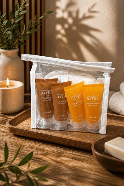 Essentiel Elements Bathe Şeffaf Çantalı 7 Li Banyo & Seyahat Seti